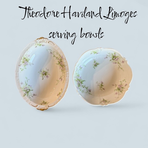Set of Two Vintage Theodore Haviland Limoges Bowls - Picture 2 of 16